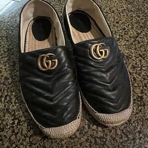 US men’s 12 black leather espadrilles. Great condition
